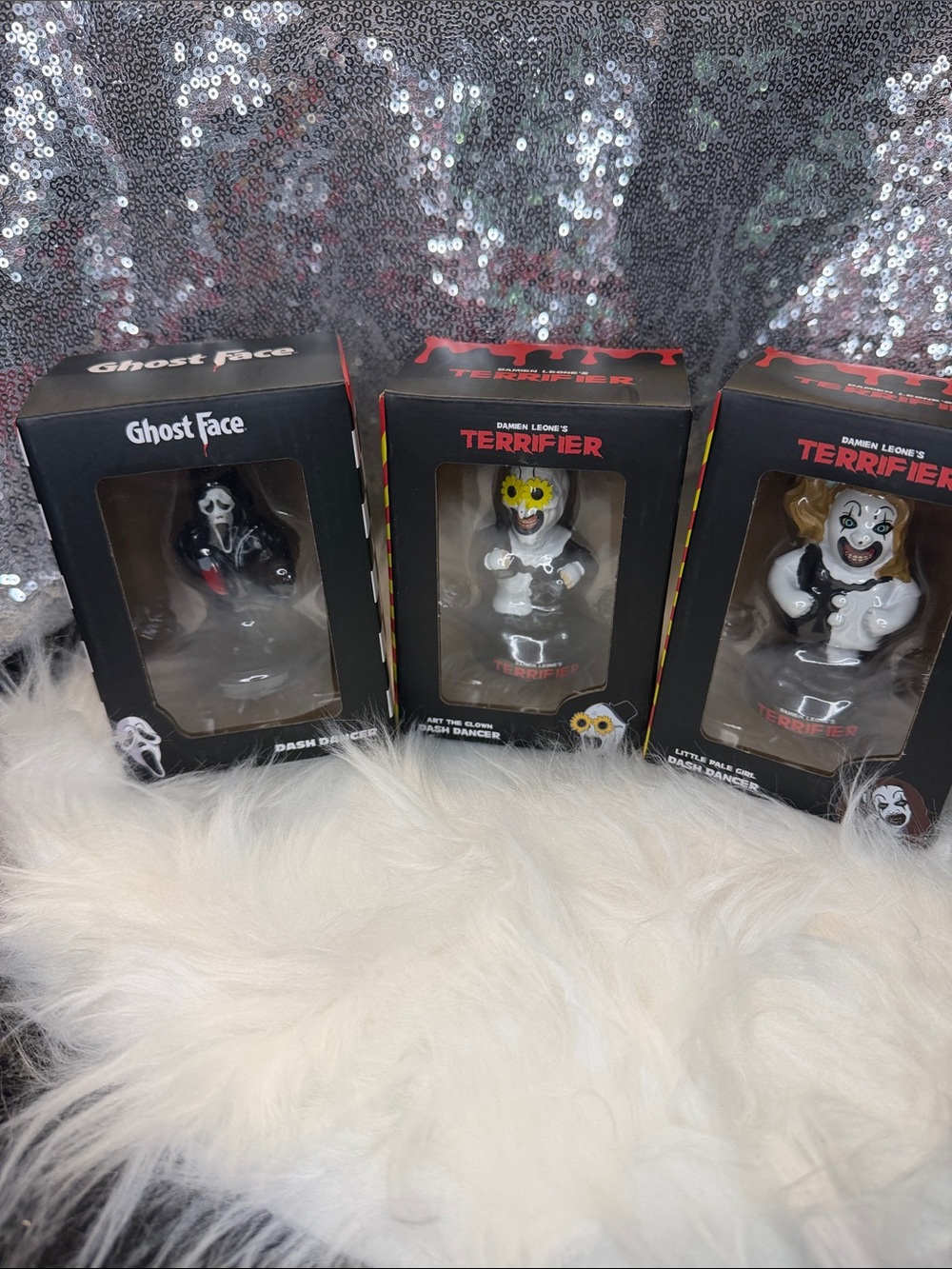 Terrifier Dash Dancer Vinyl Figures Set - Black, White, Yellow